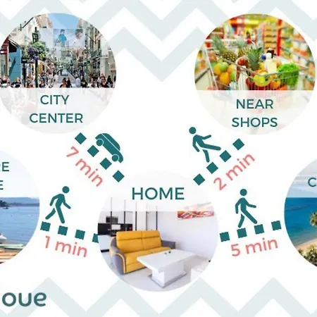 1-br Sea View Terrace & Parking Apartman *